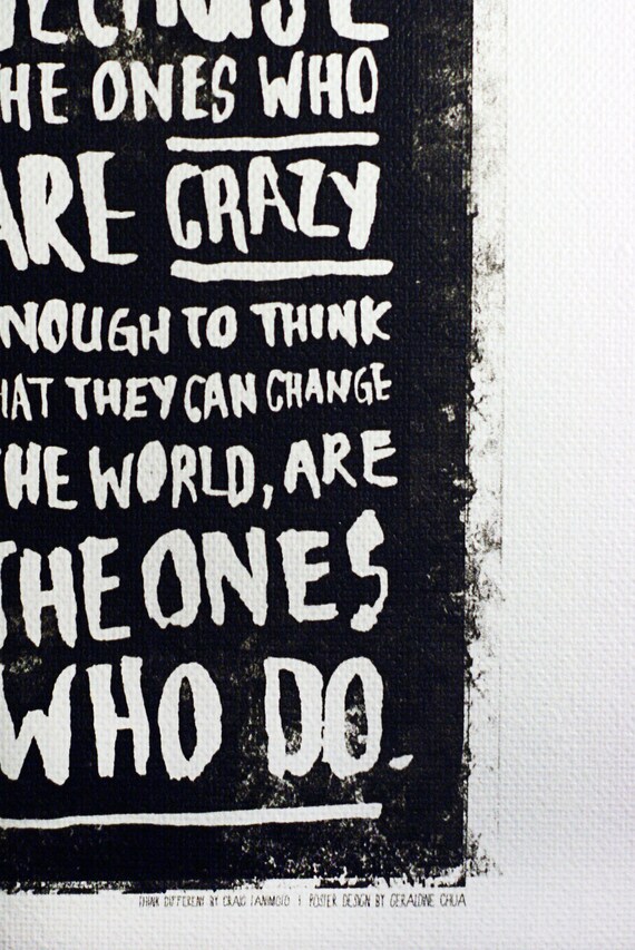 Apple Think Different / Here's to the Crazy One's Poster - Etsy