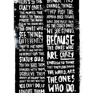 Apple Think Different / Here&#39;s to the Crazy One&#39;s poster