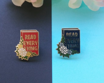 Read Everything Pin: Book Theme Mini Enamel Pin