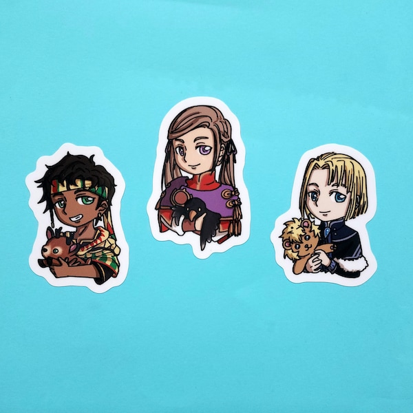 Fire Emblem Three Houses Stickers: Baby Lords Edelgard, Dimitri, Claude (FE3H)