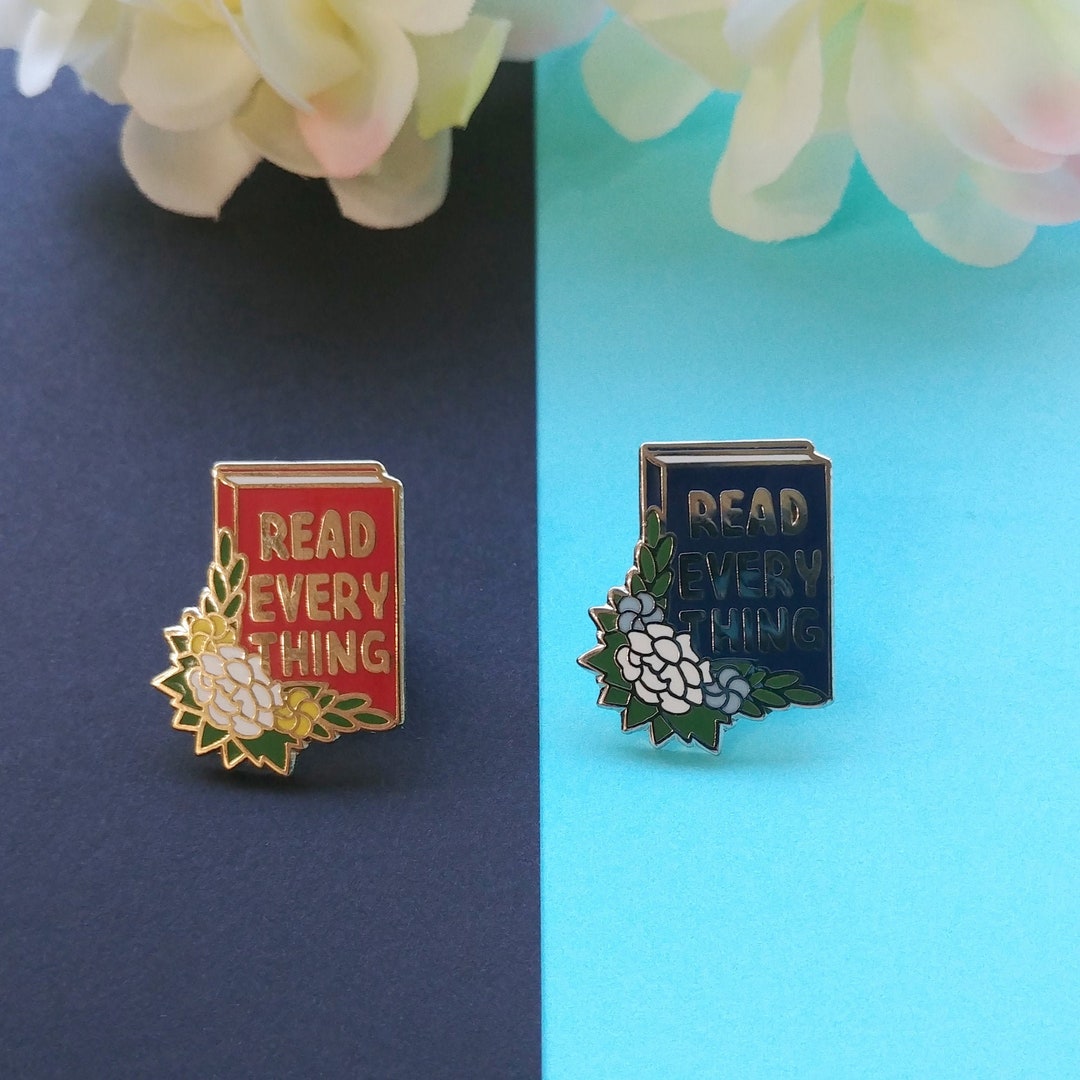 Read Everything Pin: Book Theme Mini Enamel Pin - Etsy
