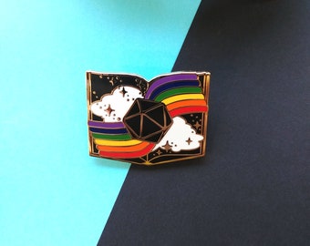 D&D Enamel Pin: Proud Stories Rainbow D20