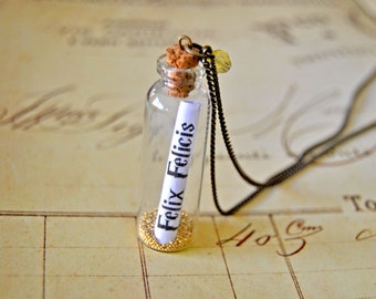 Sautoir Harry Potter "Felix Felicis", sautoir bouteille, sautoir Harry Potter, cadeau Harry Potter, bijoux Harry Potter