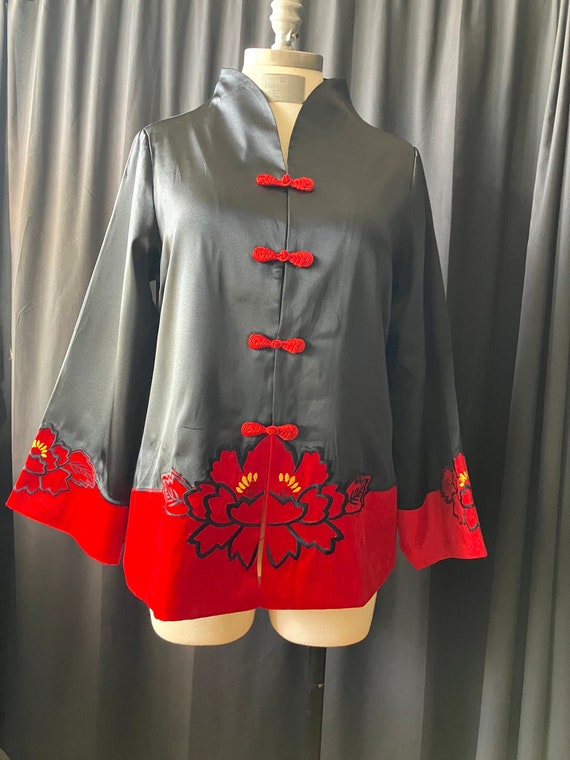 Beautiful Satin and Velvet Asian Style Jacket - 19