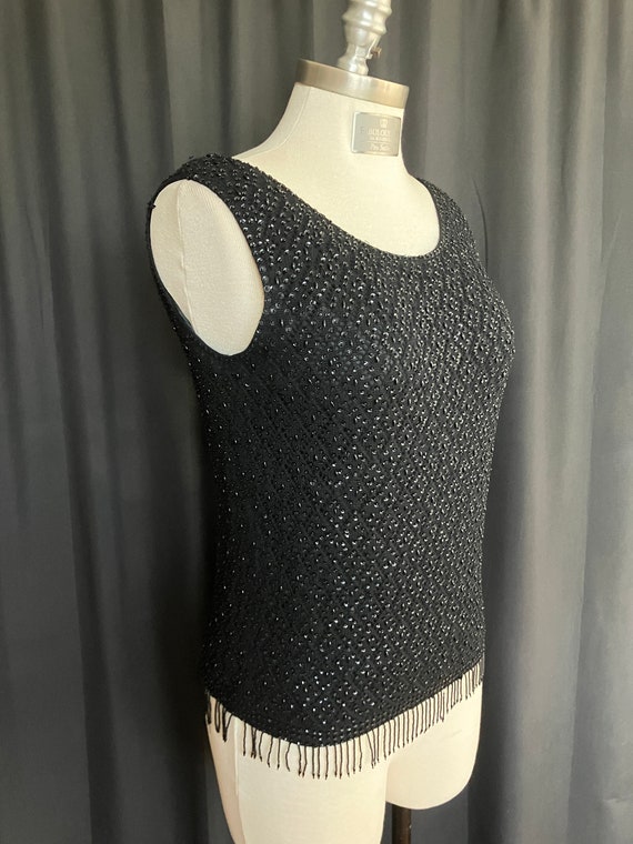 Vintage Women's Sequined Wool Tank - late 60's or… - image 3