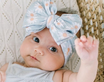 Big Bow Baby Headband, Baby girl bows, baby turbans, cable knit baby headbands, newborn headbands, big bow baby headbands