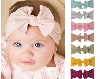 nylon stretch headband newborn- 2 years Headbands ivory corduroy bow headband girls headband baby headbands hair bows