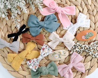 Baby girl hair bow clips, grab bag of baby and toddler hair clips, Baby clips, toddler bows, Fall toddler clips, baby bows grab bag