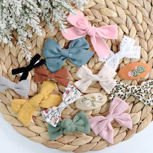 Baby girl hair bow clips, grab bag of baby and toddler hair clips, Baby clips, toddler bows, Fall toddler clips, baby bows grab bag