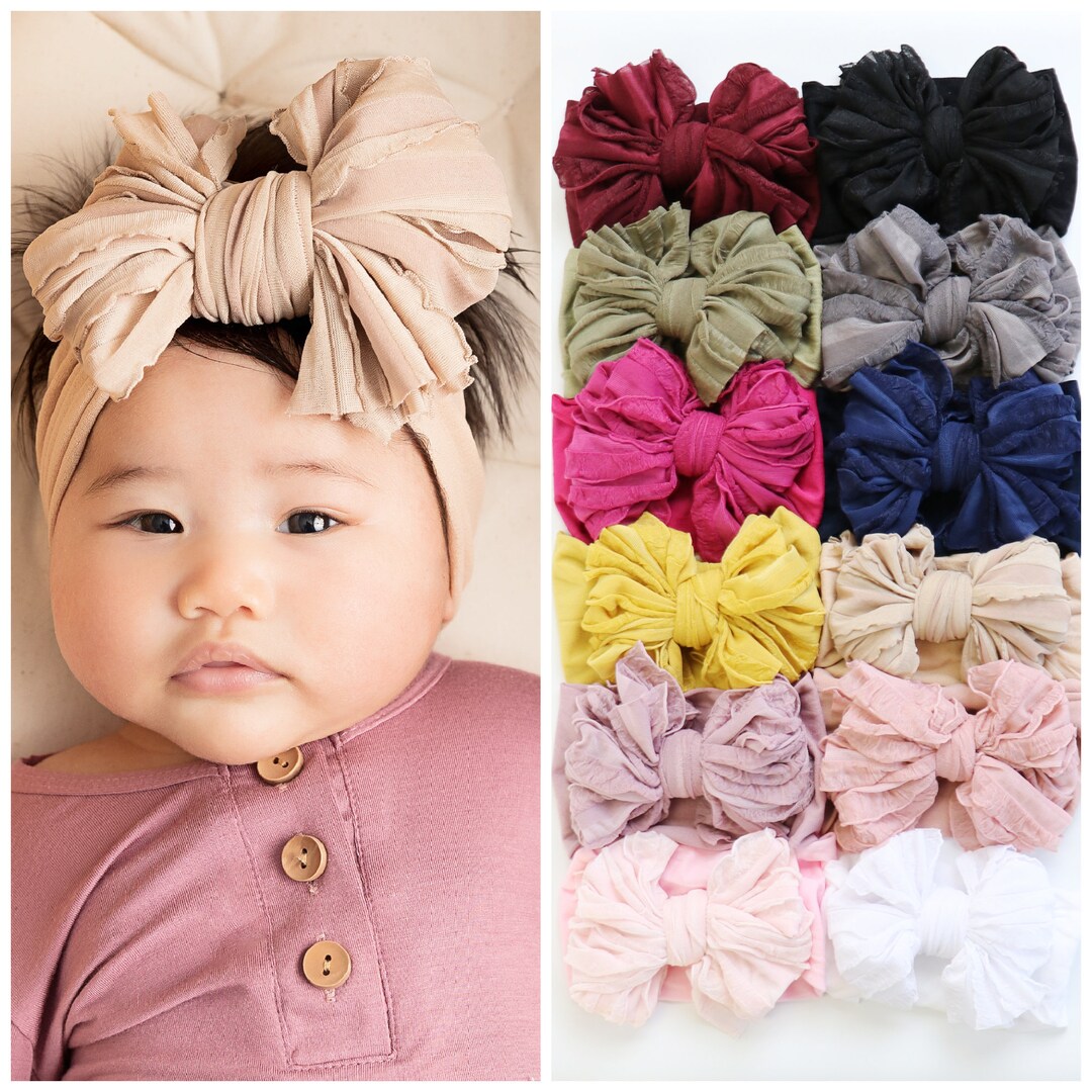 Baby Headband Big Bow Headband Baby Girl Hair Bow Newborn Etsy