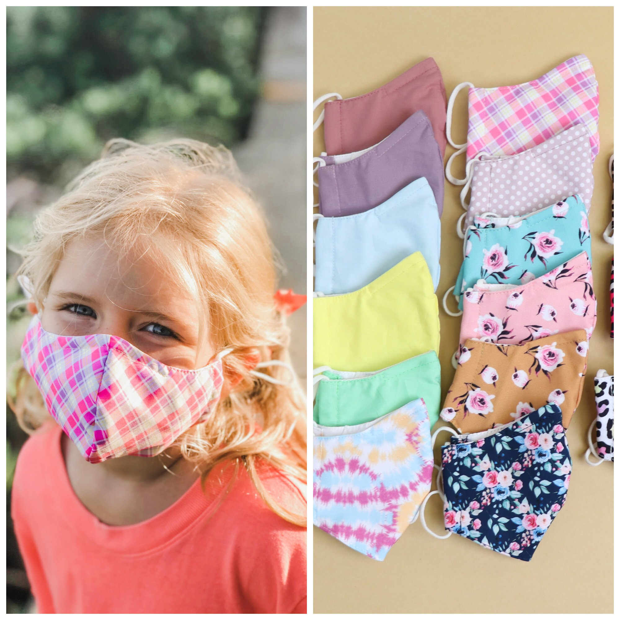 Kids Cotton Face Mask Reusable and Washable, Child Face mask with Fil…