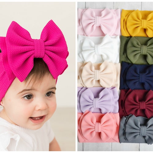 Fall Big Bow Headwraps Stretchy Big Bow Headband Baby Etsy