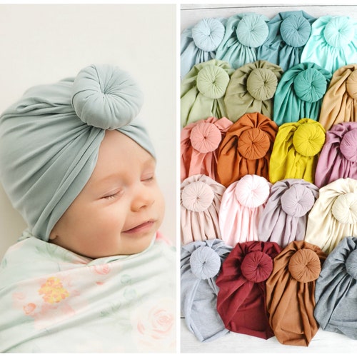 Triple Knot Boho Baby Turban Hat Dusky Pink Summer Baby Etsy