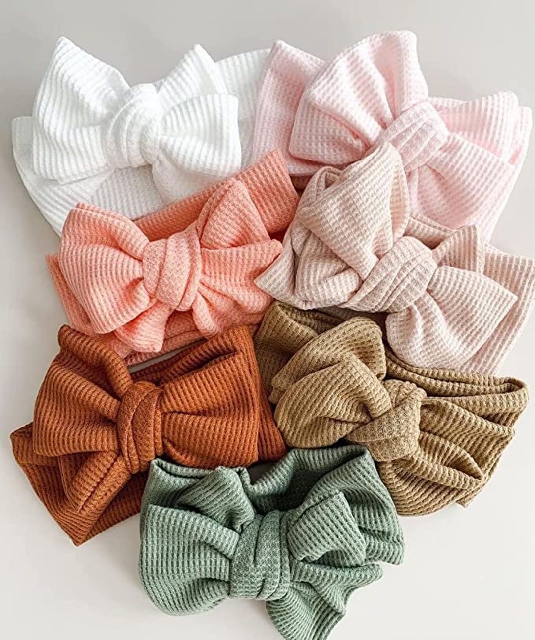 Bow Baby Headband, Waffle Oversized Bow Headband, Baby Bow Turban, Baby