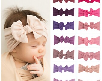 PICK ANY Nylon Baby Headbands, Stretch soft nylon headwraps, baby headband, newborn headbands, infant headband, CLASSIC knot nylon head wrap