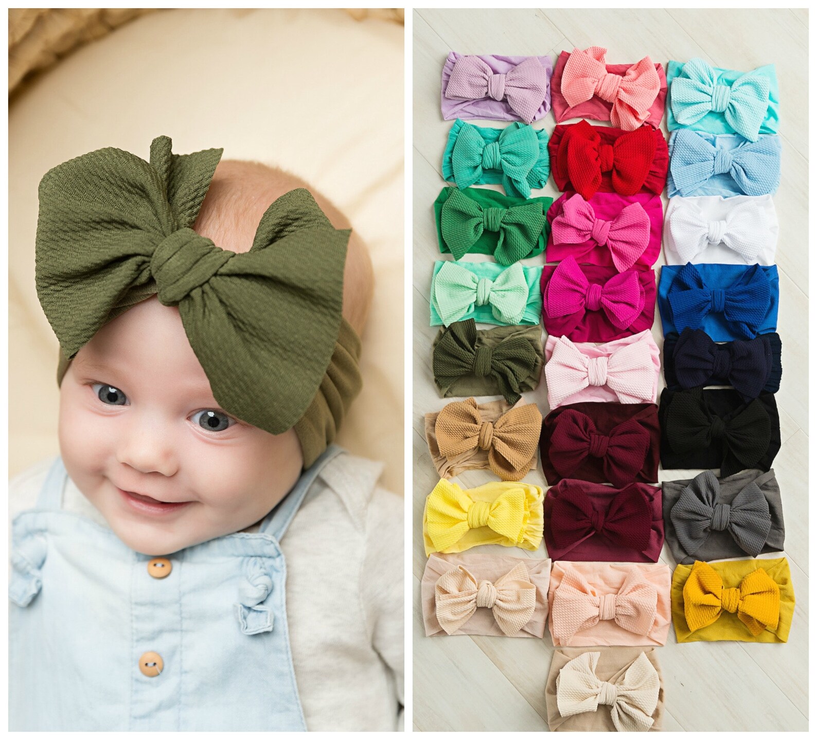 Nylon Bow Headband Baby Headband Wide Nylon Headband Large Etsy