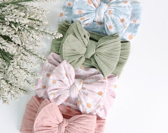 Big Bow Baby Headband, Baby girl bow headband, infant bow, bow turban, cable knit bow, newborn headbands, baby bows, Harper bow headband