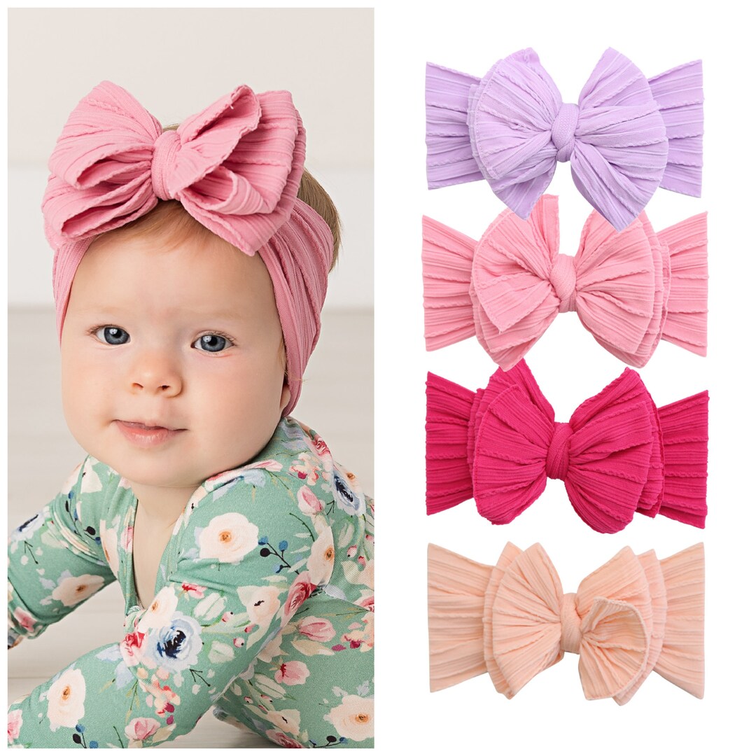 Chunky Bow Headband Cable Knit Nylon Headband Baby Headband Etsy