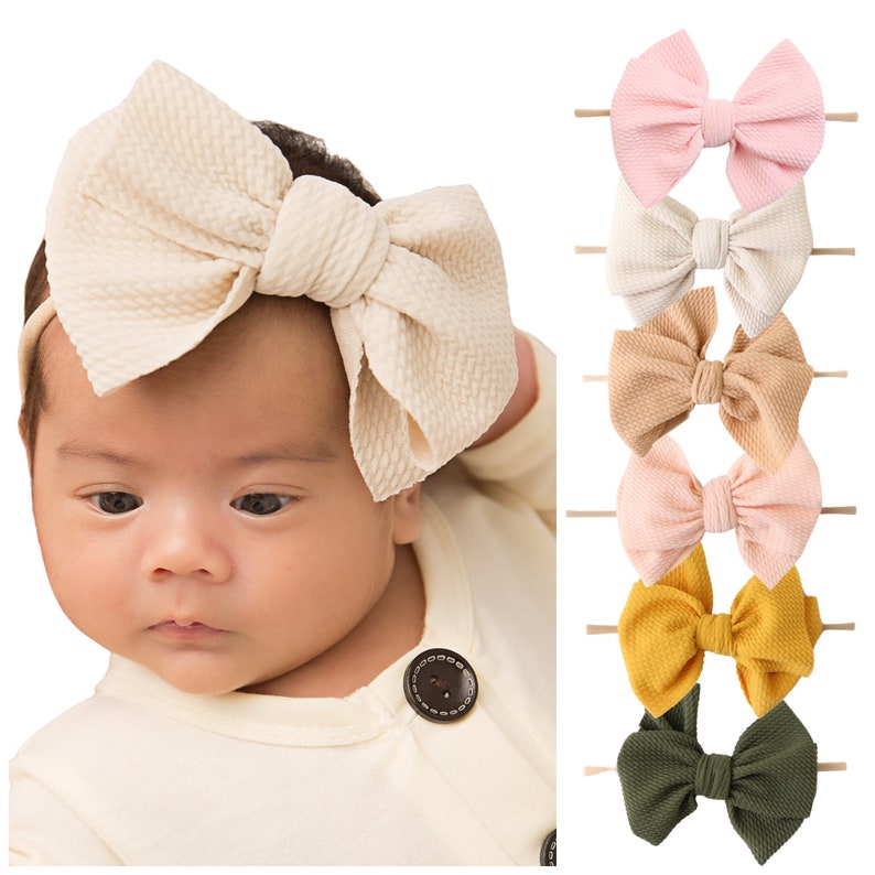 Baby bow headband newborn headbands baby bows big bow Etsy