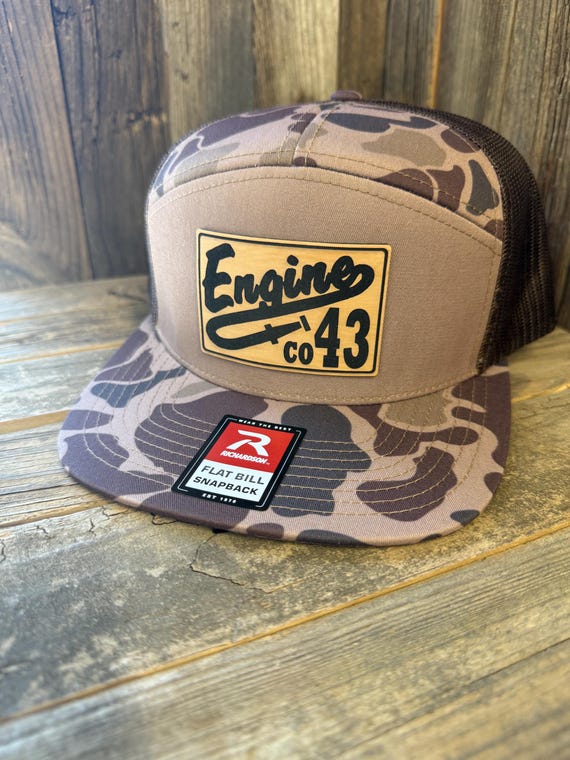 Personalized Firefighter Leather Patch Trucker Hat: Fire Department Gift