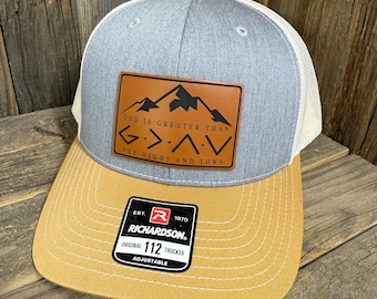 Christian Hat: Laser Engraved Leatherette Patch, Richardson 112