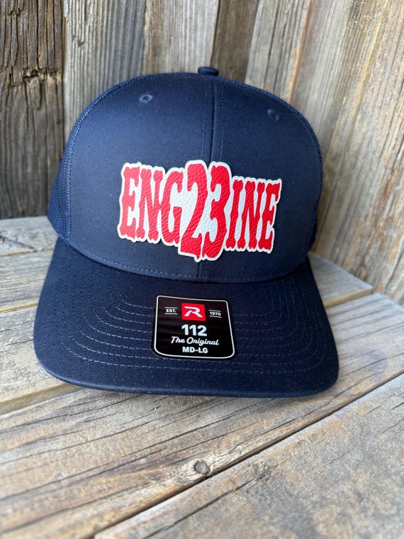 Personalized Leather Patch Firefighter Hat: Fire Department Gift