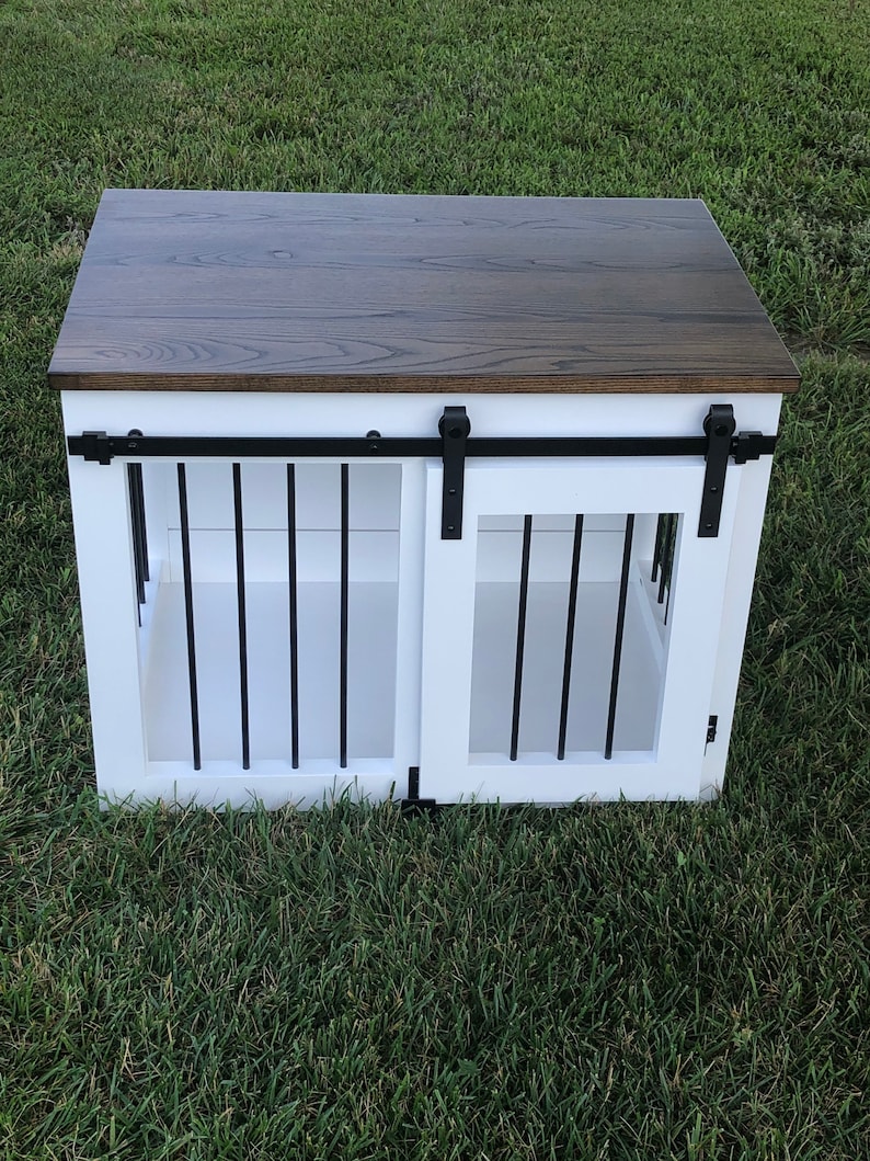 Dog Crate Furniture / Sliding Barn Door Doggie Lair / Doggie Etsy UK
