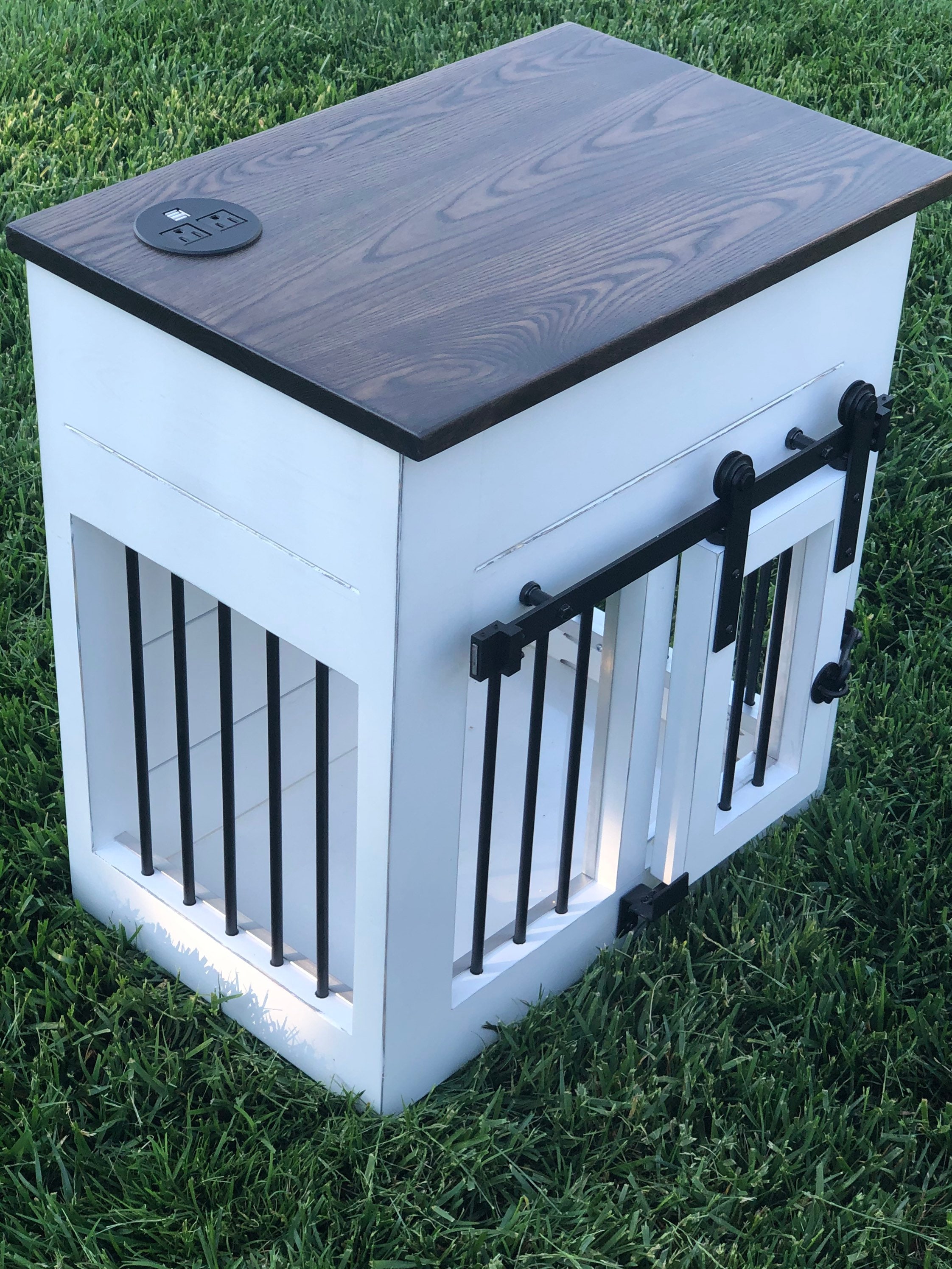 Dog Crate Furniture / Sliding Barn Door Doggie Lair / Doggie Etsy