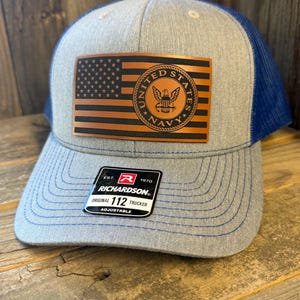 Personalized Military Branch Hat: Leatherette Patch, Veteran Gift