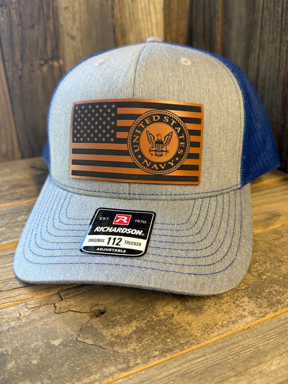Personalized Military Branch Hat: Leatherette Patch, Veteran Gift