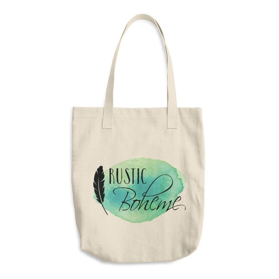 Download Logo Tote Bag The Rustic Boheme Reusable Tote Bag Eco Etsy