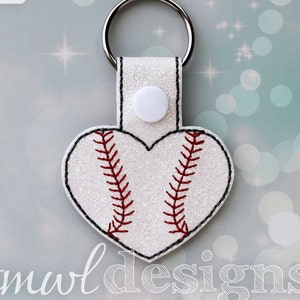Baseball Softball Heart Key FOB Cyfrowy plik projektu