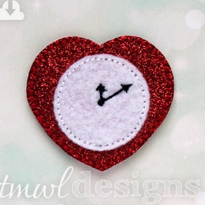 Heart Clock Feltie Digital Design File - 1.75"