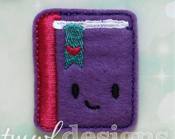 Book Diary Feltie Digital Design File - 1.75"