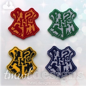 Wizard School Coat of Arms Shield Crest Feltie Digital Design File - 1.75&quot;