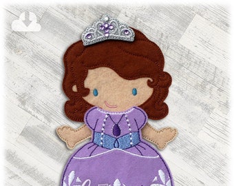 Princess Sophie Dress Felt Paper Doll Toy Outfit Digital Design File - 5x7