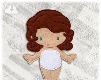 Princess Sophie Felt Paper Doll Toy Digital Design File - 5x7