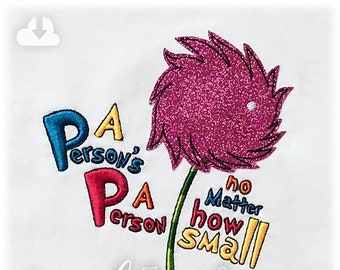 A Person&#39;s A Person Appliqué Digital Design File - 5x7