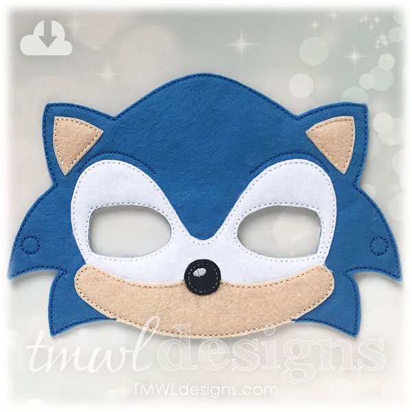 Blue Hedgehog Masque Digital Design File