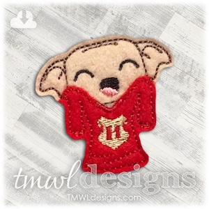 Wizard Elf H Shield Sweater Feltie Digital Design File - 1.75&quot;