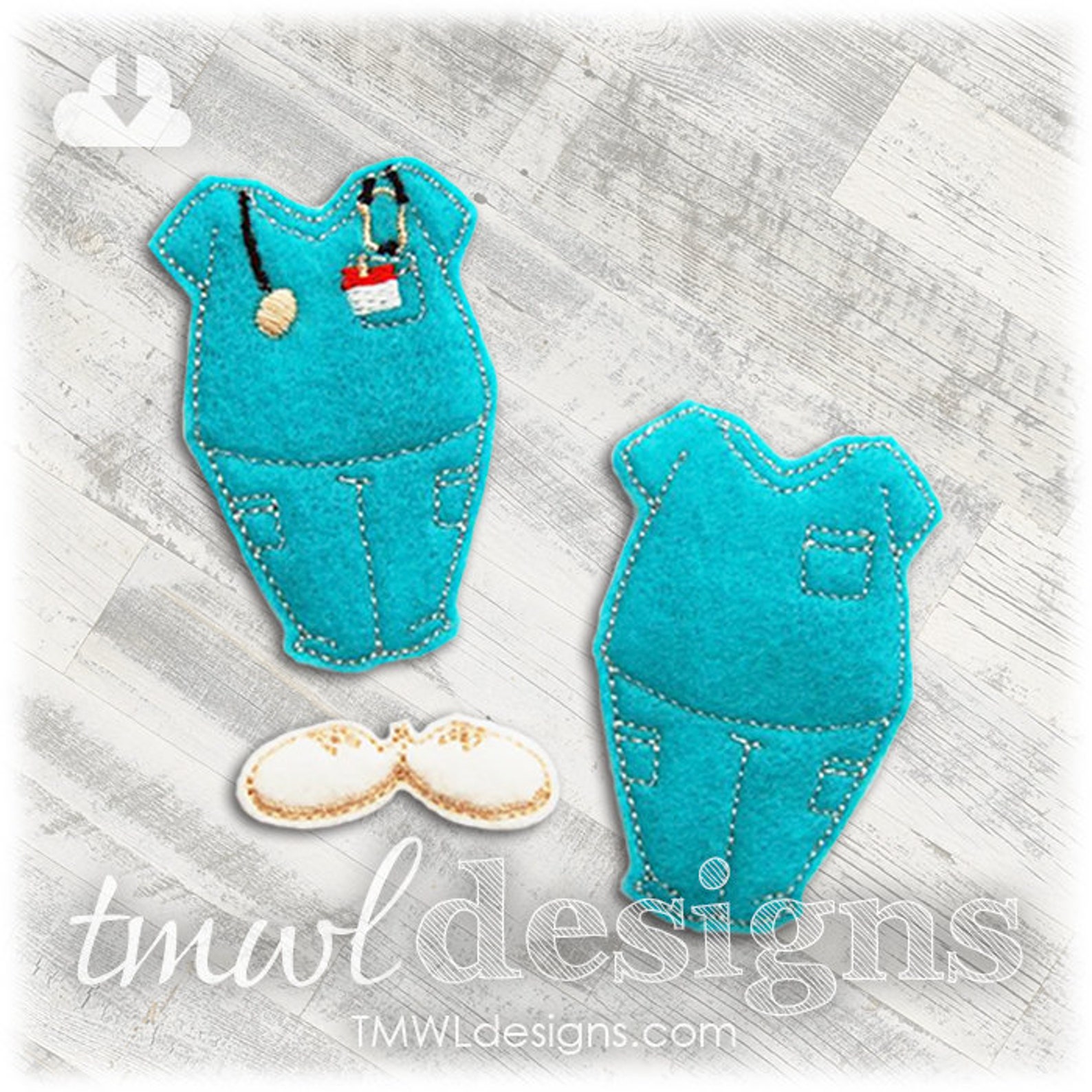 Nurse Scrubs Felt Paper Doll Toy Outfit Digital Design File Etsy