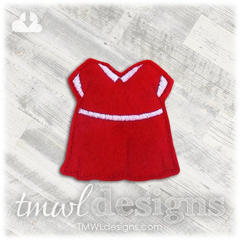 Orphan Red Dress Feltie Digital Design File 1.75 image 1
