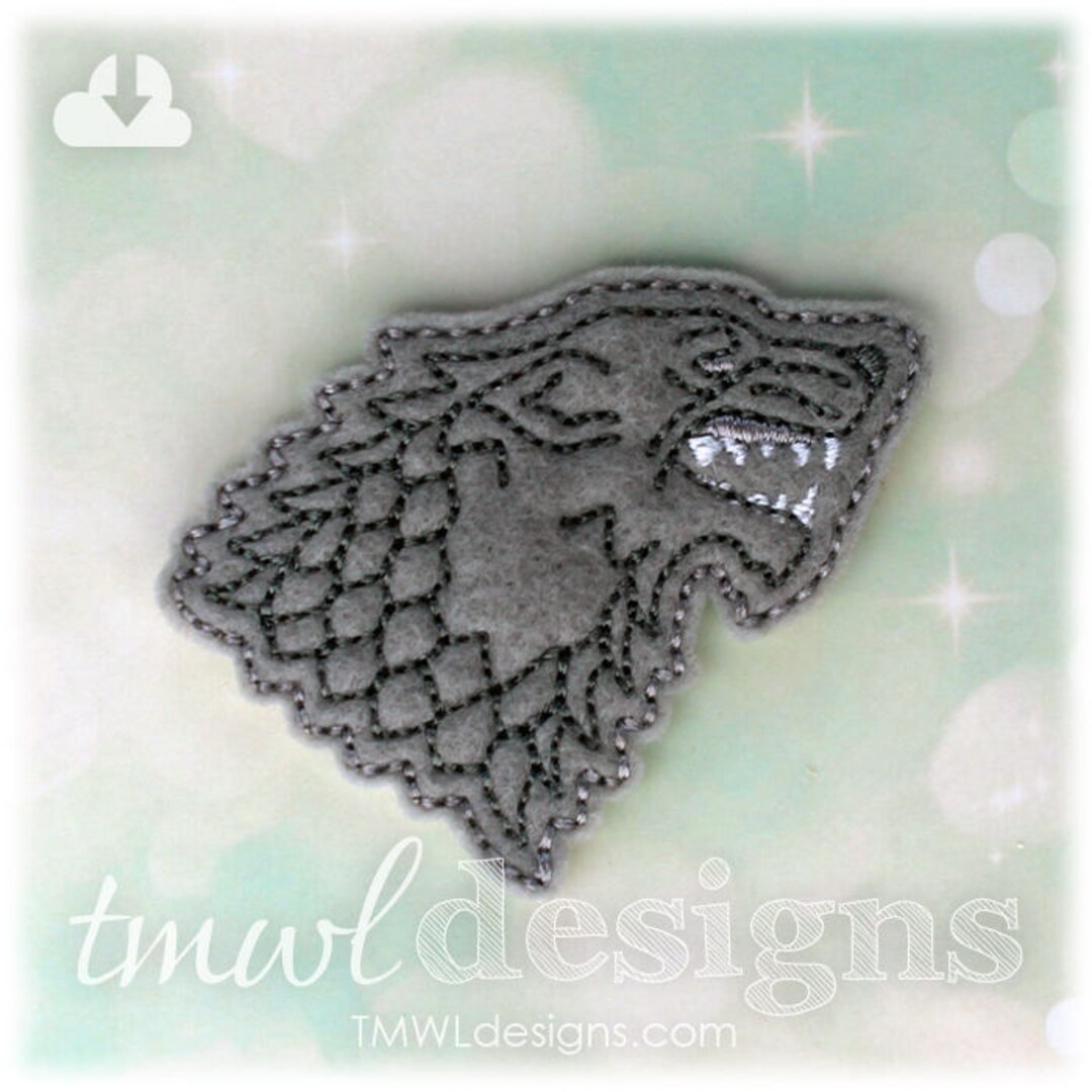 Direwolf Emblem Feltie Digital Design File - 1.75" - Etsy