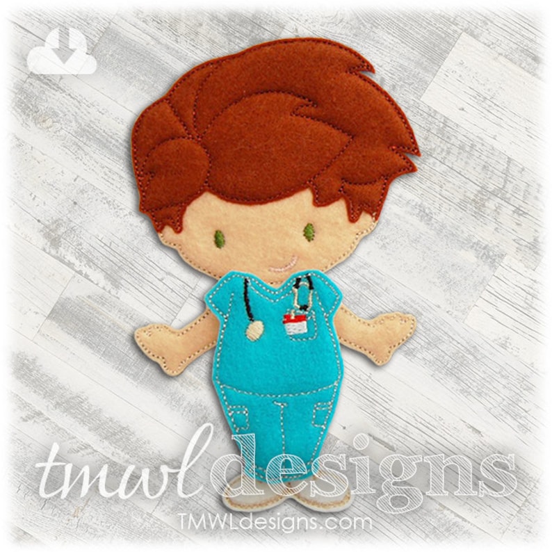 Nurse Scrubs Felt Paper Doll Toy Outfit Digital Design File Etsy