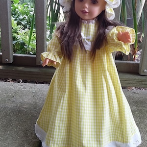 18&quot; Doll Clothes fits American Girl Vintage Style Pajamas Nightgown Bonnet