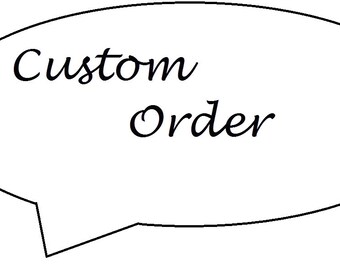 Może przedstawiać: Biała chmurka z tekstem "Custom Order" napisanym czarnym, ozdobnym pismem.