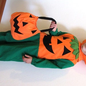 Toddler Boy Girl Pumpkin Jack-O-lantern children's Costume 1-2T & 3-4T image 4