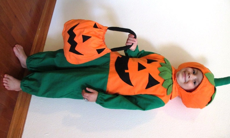 Toddler Boy Girl Pumpkin Jack-O-lantern children's Costume 1-2T & 3-4T image 4