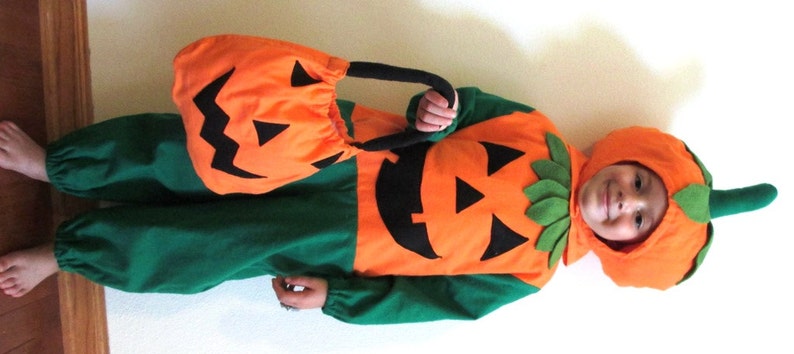 Toddler Boy Girl Pumpkin Jack-O-lantern children's Costume 1-2T & 3-4T image 3