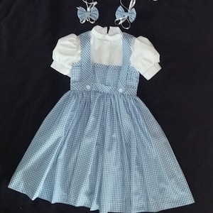 Wizard of Oz Dorothy Inspired Child Costume Dress Girl Size 1-8 years old